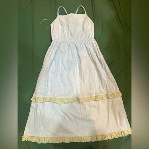 NORTH END Tiered Maxi Dress Powder Blue/Mint  Green Ruffle, Sz Medium, Like New